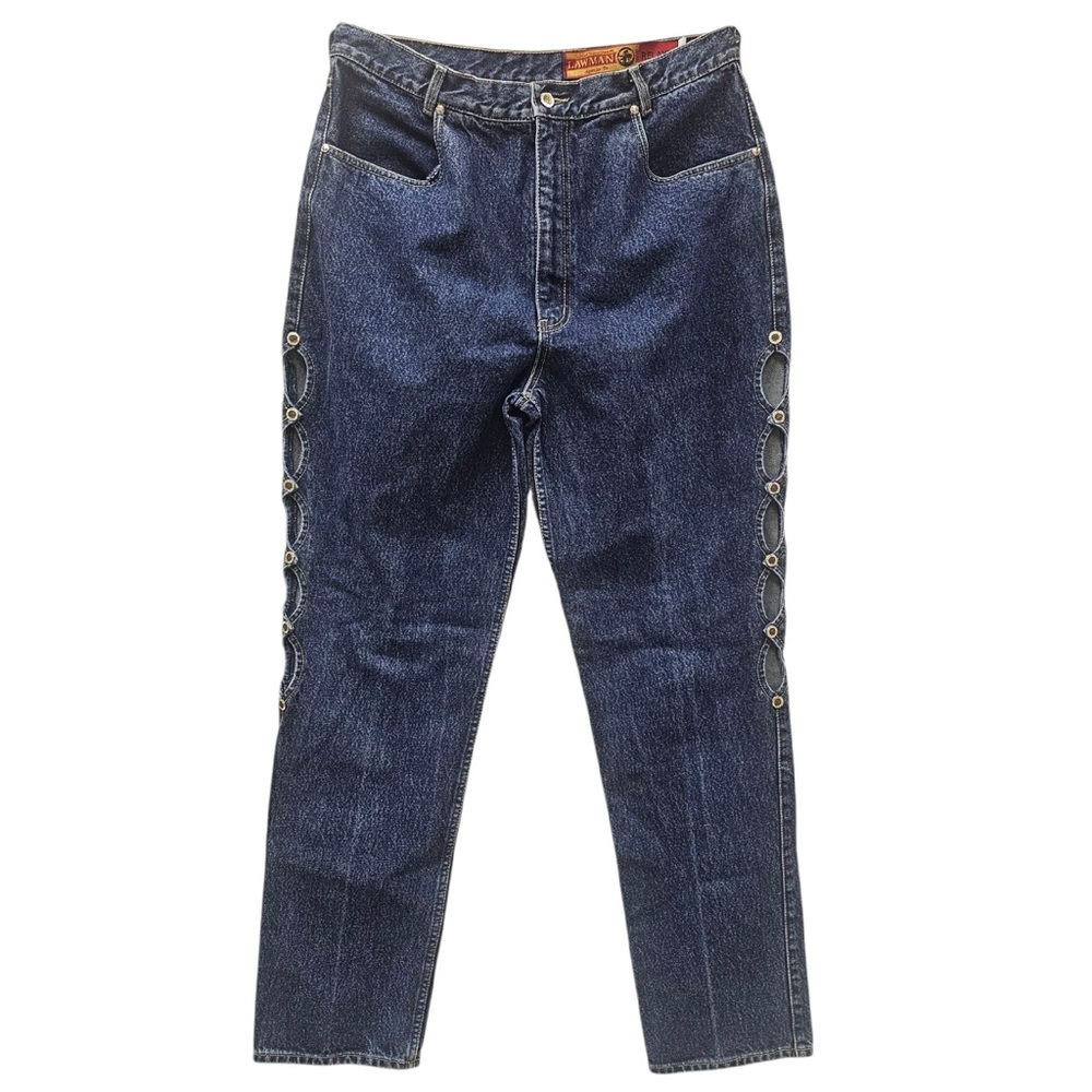 Lawman Vintage Hi Rise Bareback Decorative Straight Leg Jeans Size 19/20